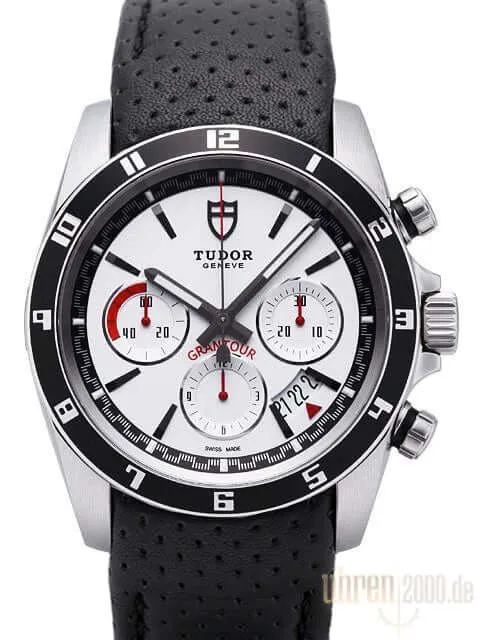Tudor Grantour Chronograph 20530N Zifferblatt Weiß Lederband