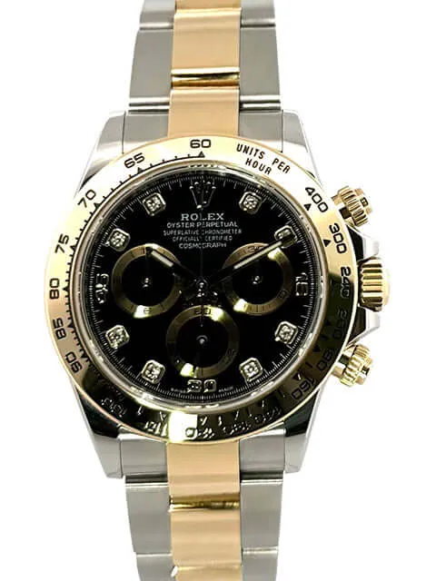 Rolex Daytona Edelstahl - Gelbgold 116503 Schwarz DIA