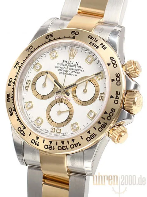 Rolex Daytona Edelstahl - Gelbgold 116503 Weiß DIA