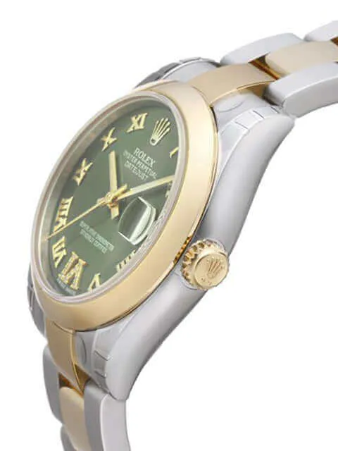 Rolex Datejust 31 Edelstahl Gelbgold 178243 Olive Grün R Dia