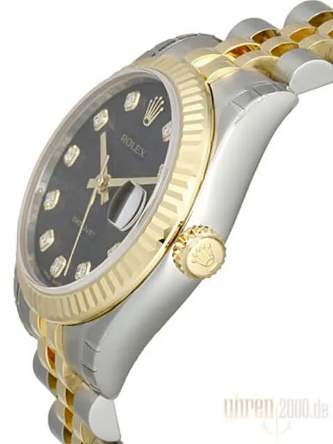 Rolex Datejust 31 Edelstahl Gelbgold 178273 Schwarz Jubile DIA Jubile-Band