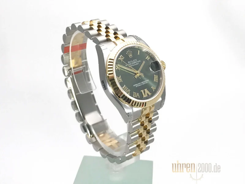 Rolex Datejust 31 Edelstahl Gelbgold 178273 Olive Grün R DIA Jubile