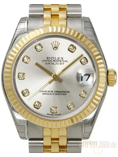 Rolex Datejust 31 Edelstahl Gelbgold 178273 Silber DIA Jubile-Band