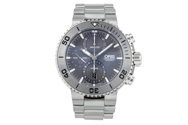 Oris Aquis Date chronograph titanium automatic men's watch 01 674 7655 7253-07 8 26 75PEB [2505373]
