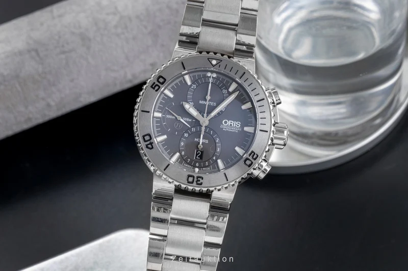 Oris Aquis Date chronograph titanium automatic men's watch 01 674 7655 7253-07 8 26 75PEB [2505373]