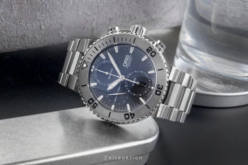 Oris Aquis Date chronograph titanium automatic men's watch 01 674 7655 7253-07 8 26 75PEB [2505373]