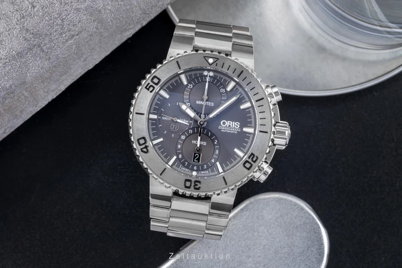 Oris Aquis Date chronograph titanium automatic men's watch 01 674 7655 7253-07 8 26 75PEB [2505373]