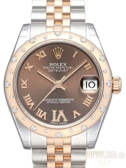 Rolex Datejust 31 Edelstahl Roségold 178341 Diamant Lünette Choco R DIA Jubile-Band