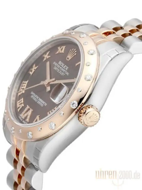 Rolex Datejust 31 Edelstahl Roségold 178341 Diamant Lünette Choco R DIA Jubile-Band
