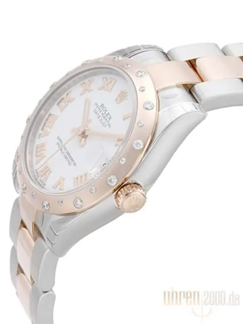 Rolex Datejust 31 Edelstahl Roségold Diamant Lünette 178341 Weiß R