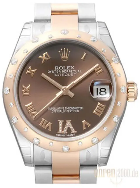 Rolex Datejust 31 Edelstahl Roségold 178341 Diamant Lünette Choco R DIA