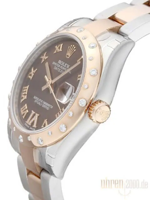 Rolex Datejust 31 Edelstahl Roségold 178341 Diamant Lünette Choco R DIA