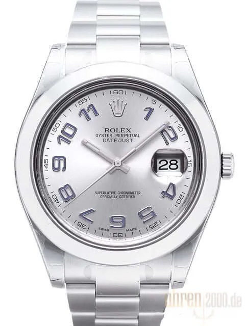 Rolex Datejust II 41 Edelstahl 116300 Rhodium A Okkasion aus 2015