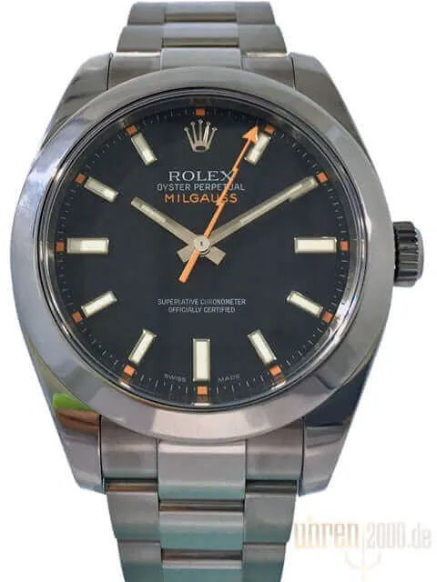 Rolex Milgauss 116400 aus 2007 schwarzes Zifferblatt