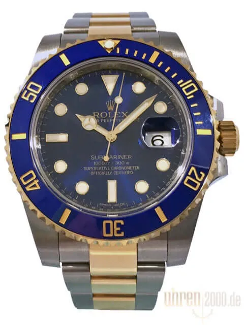 Rolex Submariner Date Edelstahl 18 kt Gelbgold 116613LB aus 2014