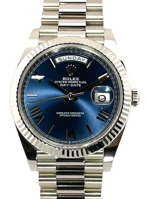 Rolex Day-Date 40 18 kt Weißgold 228239 Blau R