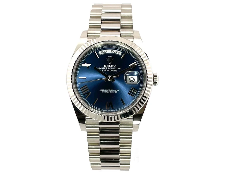 Rolex Day-Date 40 18 kt Weißgold 228239 Blau R