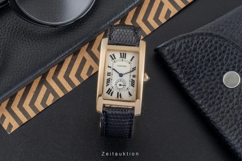 Cartier Tank Américaine 18 ct gold quartz men's watch 8012905 [2504080]