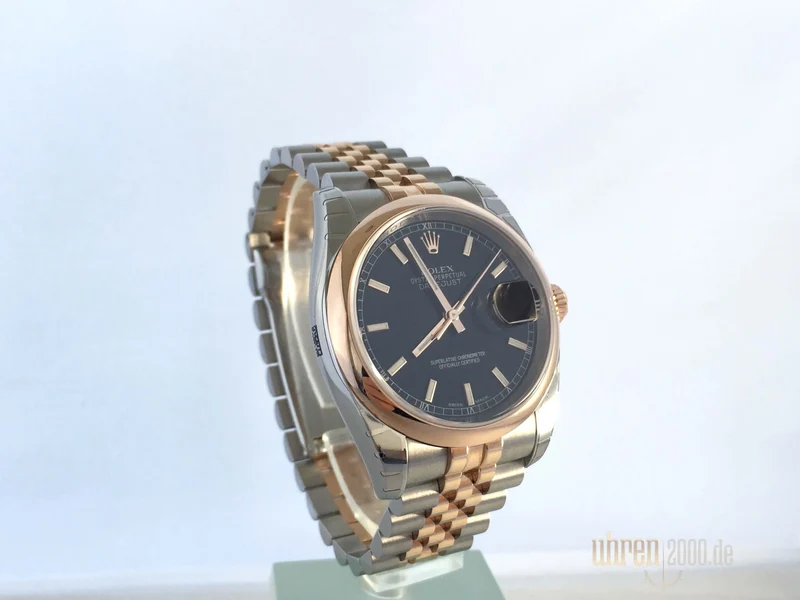Rolex Datejust 36 Edelstahl Roségold 116201 Schwarz Jubile Okkasion aus 2015