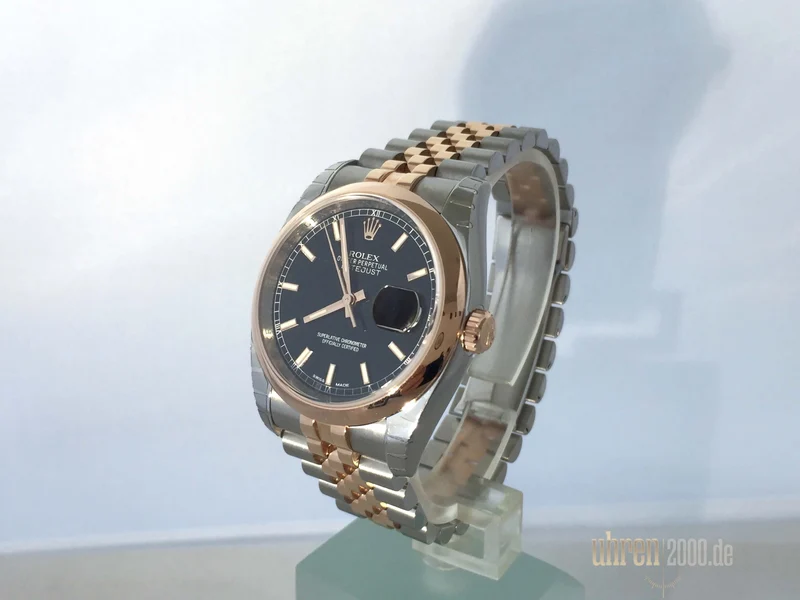 Rolex Datejust 36 Edelstahl Roségold 116201 Schwarz Jubile Okkasion aus 2015