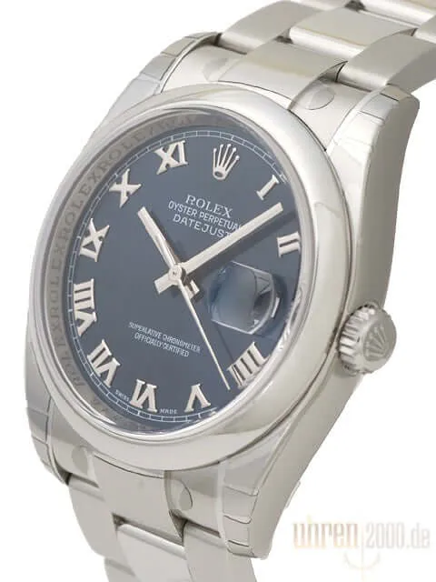 Rolex Oyster Datejust 36 116200 Blau Römisch Okkasion aus 2015