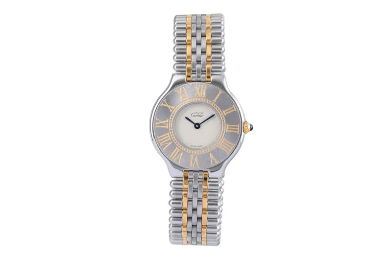 Cartier Must De Cartier 21 gilt / steel quartz women's watch W10050F4 [2505339]