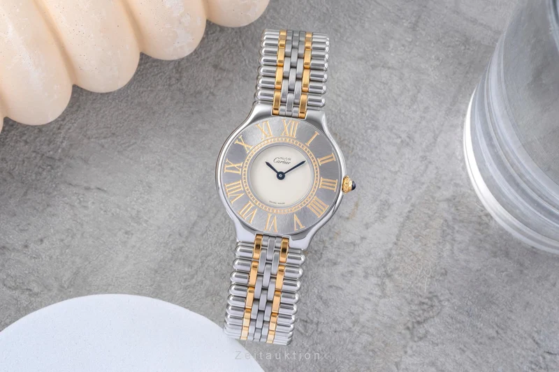 Cartier Must De Cartier 21 gilt / steel quartz women's watch W10050F4 [2505339]