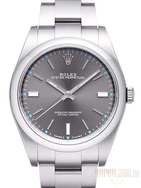 Rolex Oyster Perpetual 39 mm 114300 Grau ungetragene Okkasion aus 2015