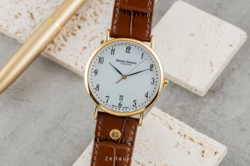 Bruno Söhnle Glashütte Nabucco gilt / steel quartz men's watch 17-33085-921 [2506460]