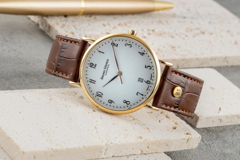 Bruno Söhnle Glashütte Nabucco gilt / steel quartz men's watch 17-33085-921 [2506460]