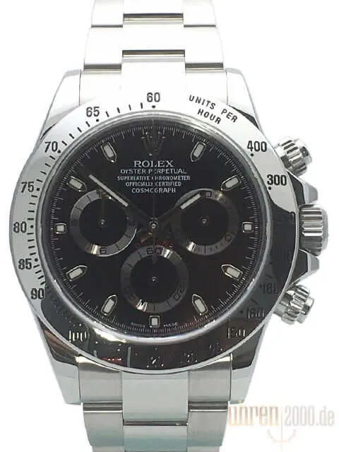 Rolex Daytona Edelstahl 116520 Schwarz gebraucht aus 2015