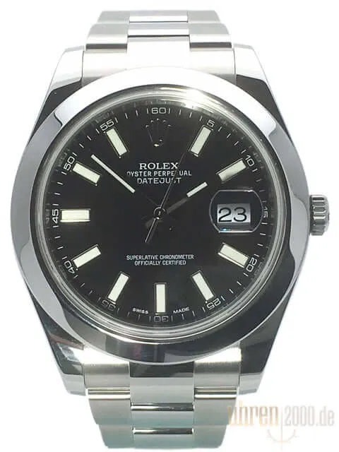Rolex Datejust II 41 Edelstahl 116300 Schwarz aus 2013