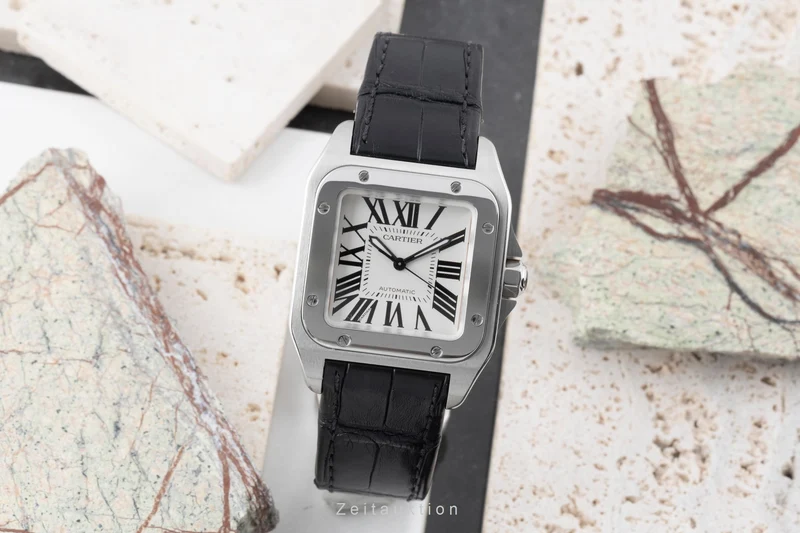 Cartier Santos 100 steel automatic men's watch W20106X8 [2505643]