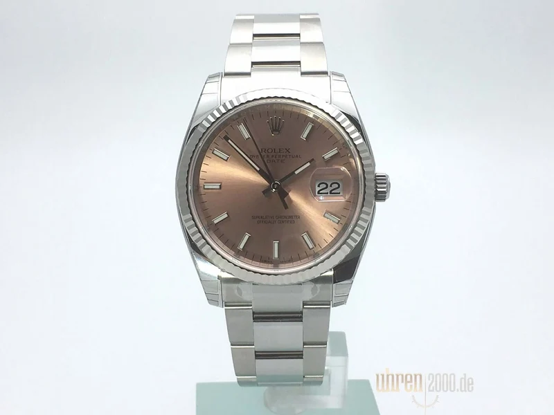 Rolex Oyster Perpetual Date 34 Edelstahl Weißgold 115234 Pink