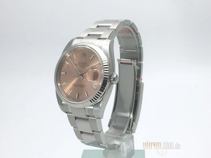 Rolex Oyster Perpetual Date 34 Edelstahl Weißgold 115234 Pink