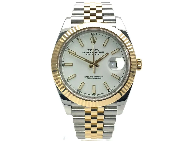 Rolex Datejust 41 Edelstahl Gelbgold 126333 Weiß Jubile-Band