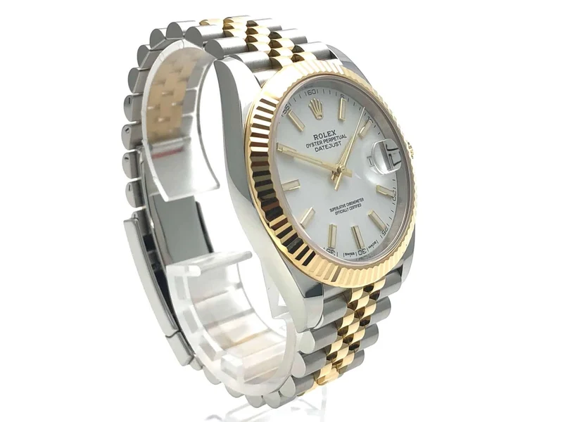 Rolex Datejust 41 Edelstahl Gelbgold 126333 Weiß Jubile-Band