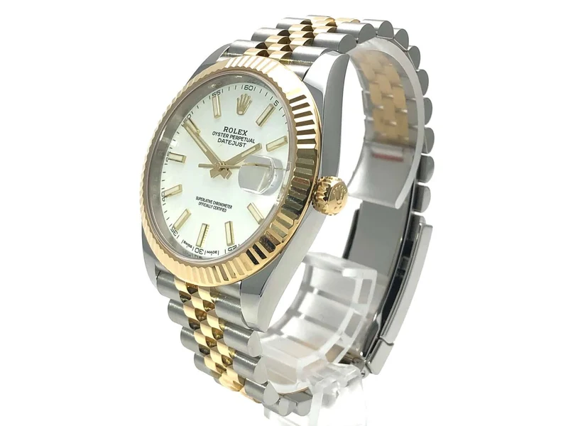 Rolex Datejust 41 Edelstahl Gelbgold 126333 Weiß Jubile-Band