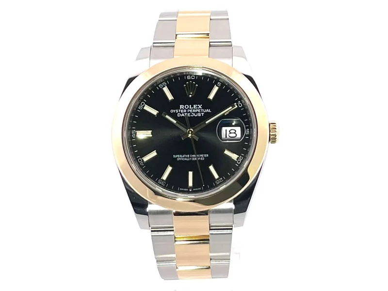 Rolex Datejust 41 Edelstahl Gelbgold 126303 Schwarz Index