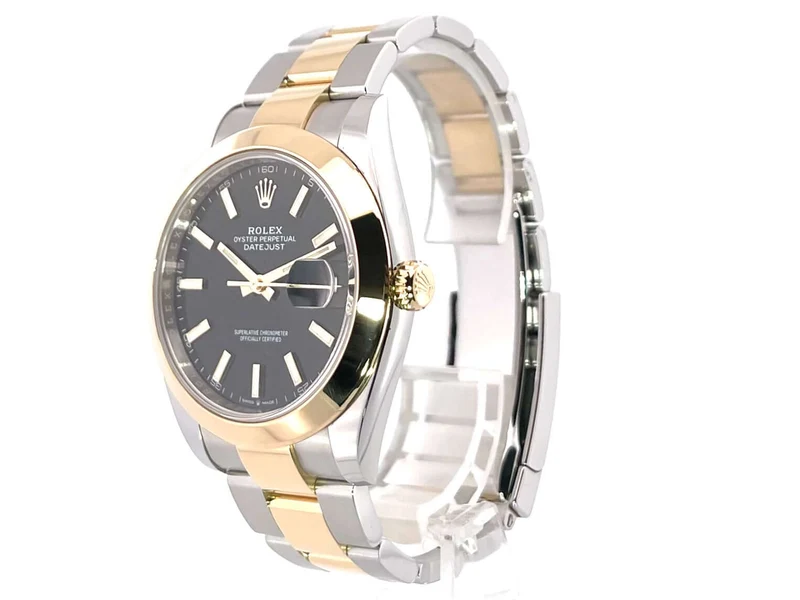 Rolex Datejust 41 Edelstahl Gelbgold 126303 Schwarz Index