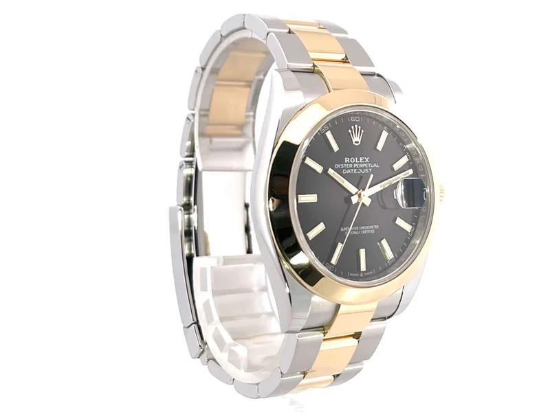 Rolex Datejust 41 Edelstahl Gelbgold 126303 Schwarz Index