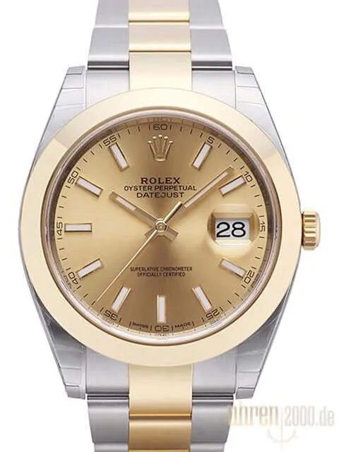 Rolex Datejust 41 Edelstahl Gelbgold 126303 Champagner Index