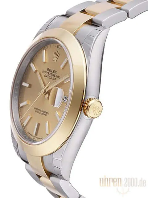 Rolex Datejust 41 Edelstahl Gelbgold 126303 Champagner Index