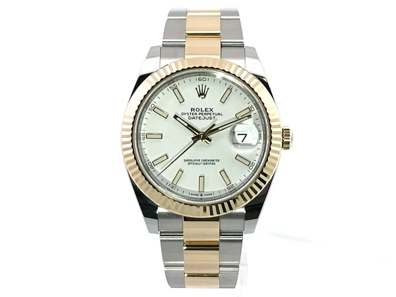 Rolex Datejust 41 Edelstahl Gelbgold 126333 Weiß Index
