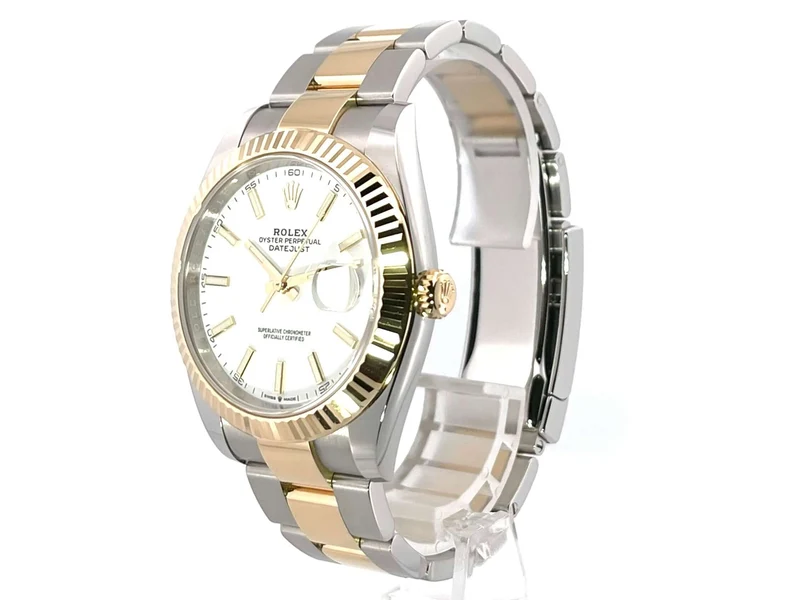 Rolex Datejust 41 Edelstahl Gelbgold 126333 Weiß Index