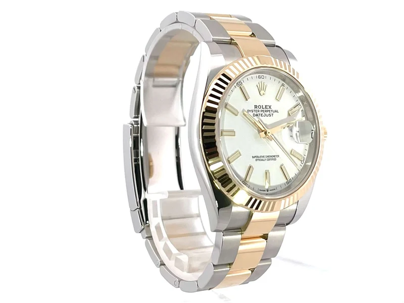 Rolex Datejust 41 Edelstahl Gelbgold 126333 Weiß Index
