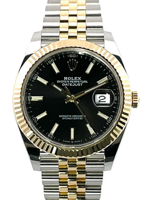 Rolex Datejust 41 Edelstahl Gelbgold 126333 Schwarz Jubile-Band