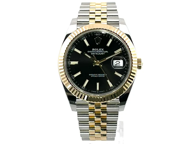 Rolex Datejust 41 Edelstahl Gelbgold 126333 Schwarz Jubile-Band