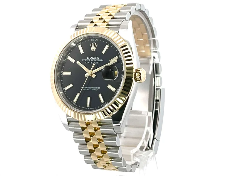 Rolex Datejust 41 Edelstahl Gelbgold 126333 Schwarz Jubile-Band