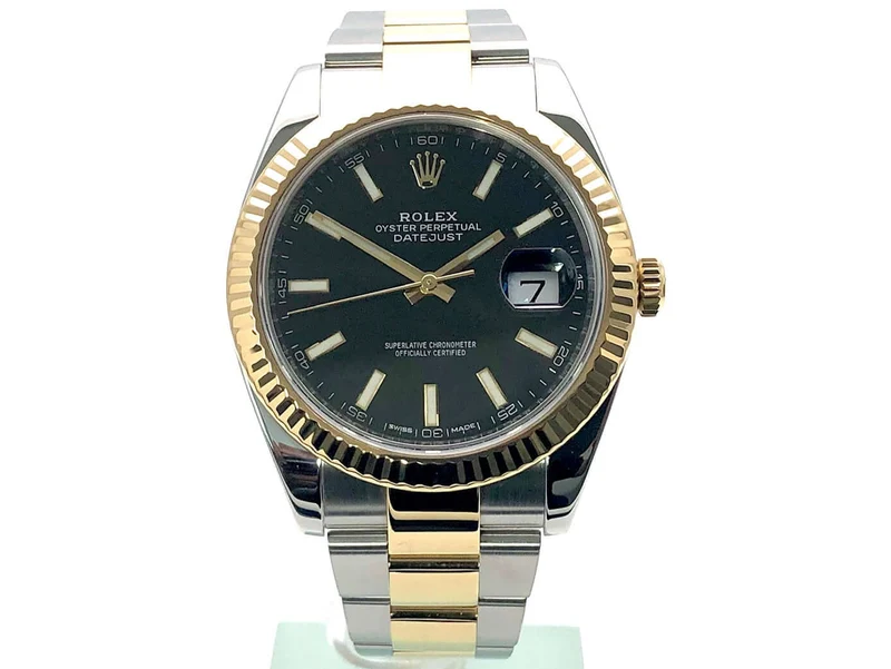 Rolex Datejust 41 Edelstahl Gelbgold 126333 Schwarz Index